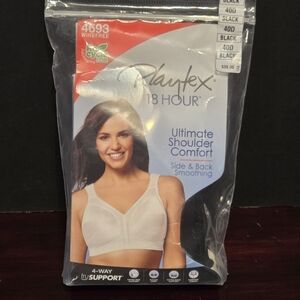 Playtex 18 Hour Ultimate Shoulder 4693 Smoothing Wireless Bra Black 40D